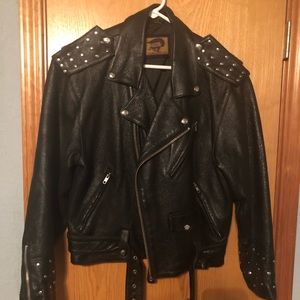Studded biker moto jacket